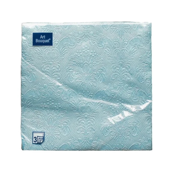 Салфетки Барокко перламутровый blue 3-х слойные 16 шт 33 х 33 см