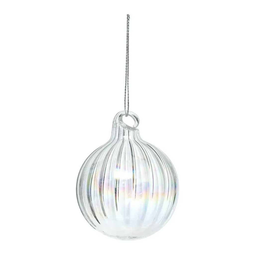 Ёлочная игрушка BALL STREAK WHITE 6 cм