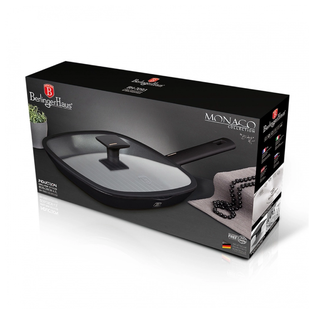 Сковорода гриль MONACO COLLECTION 28 см с крышкой