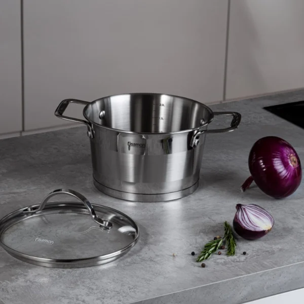 Кастрюля TIERNO 18 х 10,5 см 2,2 л со стеклянной крышкой FISSMAN