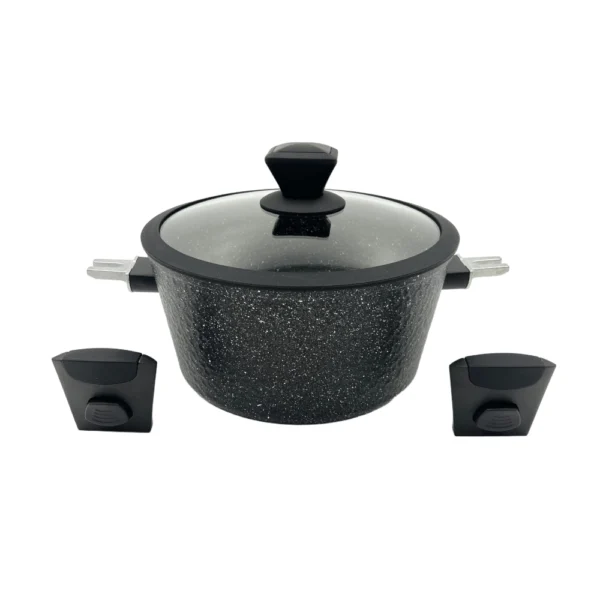 Кастрюля BAROLY EARTH BLACK 22 см с крышкой со съемными ручками